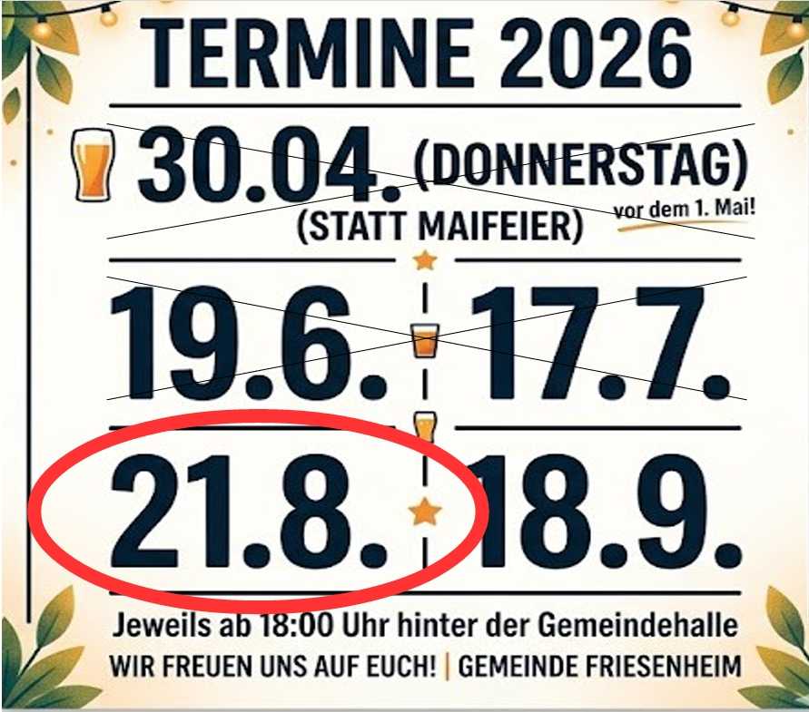 Dämmerschoppen Termine 2026